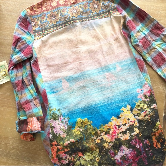 ▪️ARATTA (size S) Harbor Island Plaid Button Top - Picture 8 of 8